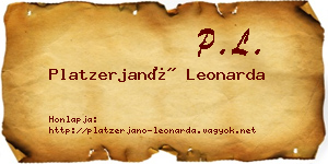 Platzerjanó Leonarda névjegykártya